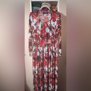 COVERED BLISS Vibrant Long Sleeve Maxi Dress NWOT